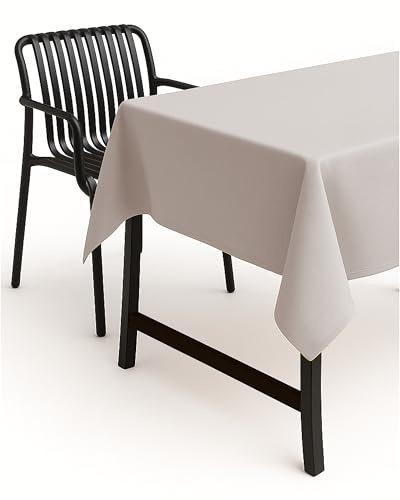 texpot Tischdecke 135 x 200 cm Hellgrau Leinenoptik Lotuseffekt Fleckschutz Bügelfrei Tischtuch