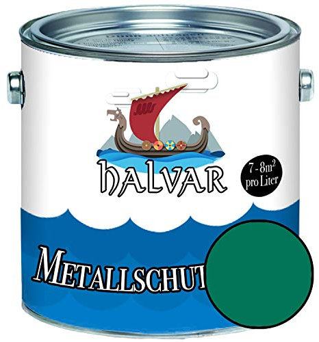 Halvar Metallschutzlack GLÄNZEND Grün RAL 6000-6037 Metallfarbe besonders robuster Kunstharzlack Wetterbeständig & perfekter Langzeitschutz Metall (1 L, RAL 6016 Türkisgrün)