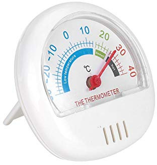 wosume Kühlschrank-Thermometer, weiß, mechanisch, großes Zifferblatt, für die Küche
