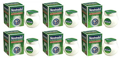 Neutradol Slow Release Gel, Air Freshener and Odour Eliminator, No Plug or Spray Needed, Super Fresh, Multipack of 6 x 135g