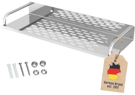 INTIRILIFE Duschablage aus Edelstahl -40 x 11 cm- Duschkorb Wandmontage mit Ablaufrinnen - Rostfreies Duschregal zum Bohren - Badregal für Shampoo, Duschgel, Seife - Praktische Ablage für Bad & Küche