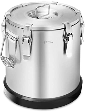 Royal Catering RC-TFT15 Stainless Steel 15L Thermal Food Container with Rubber Base