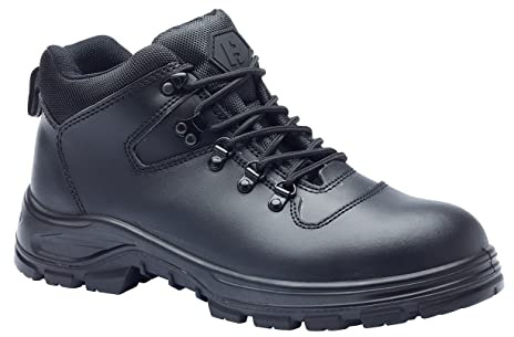 Blackrock Oakland S3 Stivali di sicurezza resistenti all'acqua con protezione antistatica, pelle nera, stivali da escursionista con punta in acciaio e intersuola protettiva in acciaio, leggero