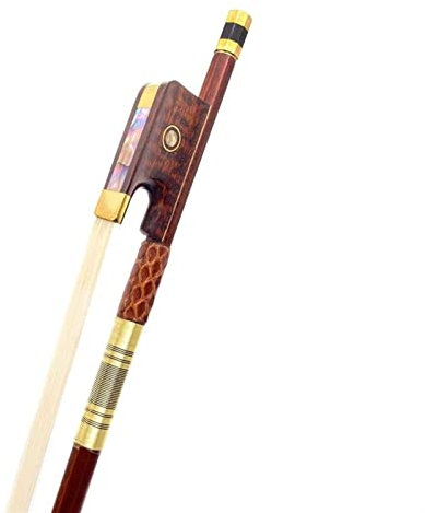 TSTS 1 Stücke Snakewood Letterwood Viola Bogen Sibirien White Horsehair Horsail Letterwood Frosch Student Violinbogen