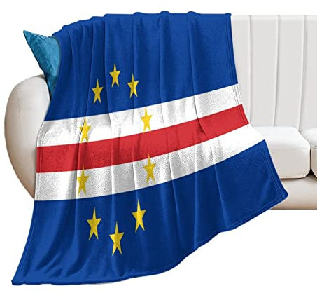 Higoss Cape Verde Flag Blanket, Country Flag Throws, Plush Super Soft Warm Flannel Blanket for Couch Bed Sofa Cover Chair - Great Gift for Friend Men Women 70x80