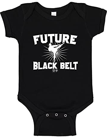 The Shirt Den Future Black Belt Karate Baby Bodysuit One Piece NB Black