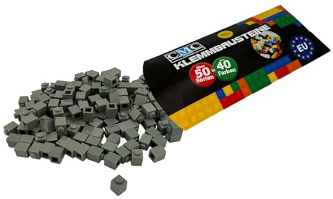 CMC imports 200 Klemmbausteine Briks Bausteine 1x1 Noppen Kompatibel freie Auswahl 34 Farben (Grau / 280)