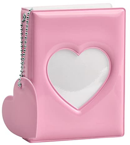 Fujifilm Instax Mini Klein Fotoalbum - 32 Taschen, Kpop-Fotokartenhalter, Namenskartenbuch, Rosa, 3 Zoll/6x9.8cm