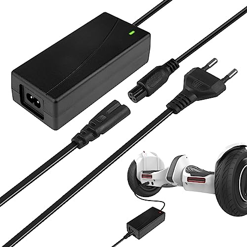 Nizirioo Hoverboard Ladekabel Elektroroller-Ladegerät für Scooter 42V 2A Ladegeräte für Scooter Ladekabel 3-polig Power Netzteil Adapter für Balancing Hoverboard e-Scooter, Balancing Hoverboard