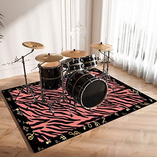 CDVR Drumteppich - Rosa, 120 x 90 cm, Rutschfest, Niedriger Stapel, Gummi, Maschinenwäsche, Wohnzimmer, Bereichsteppich