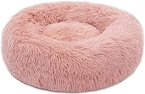 Bor Hundebett Rund Flauschig Und Waschbar, Kuschelig Weiches Donut Hundekissen Oder Katzenkissen Als Schlafplatz Für Haustiere,Rosa,(XL) Ø100cm,YUYANAIAI