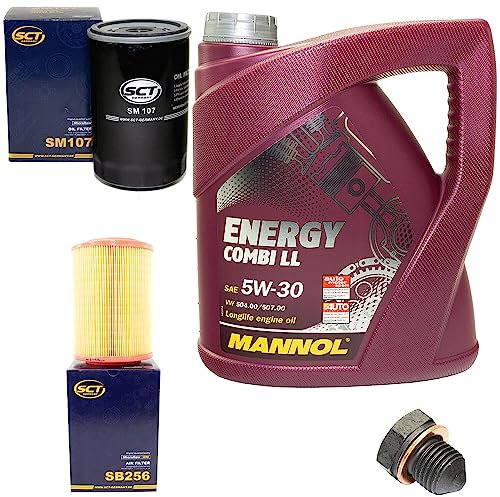 Motoröl Set 5W30 4 Liter + Ölfilter SM107 + Ölablassschraube 12281 + Luftfilter SB256