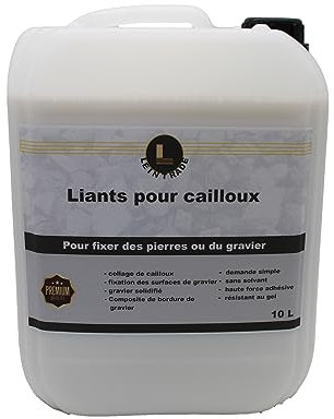 Liant de gravier/fortifiant de gravier (10 L) Liant pour relier des cailloux ou des graviers de toutes sortes dans un bidon de 10 L.