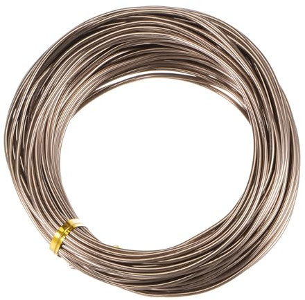 sourcing map Bonsai Training Draht 2mm Gesamt 20mm 66Ft Eloxierter Aluminium Draht Rostbeständigkeit Garten Draht für Pflanzen Bonsai Bäume Formgebung Biegen Innen Braun