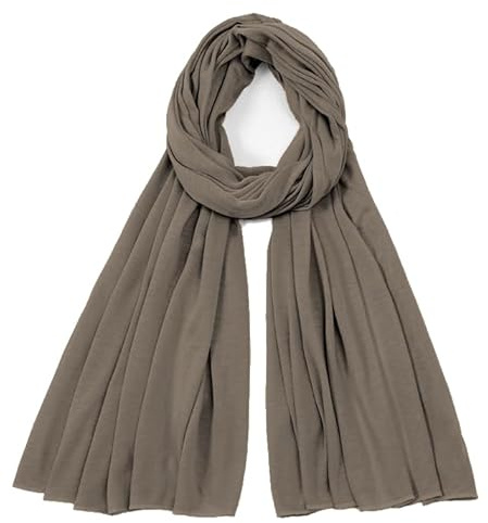 Van Der Rich ® – enfärgad halsduk mjuk stola 68 cm x 170 cm – damer, taupe53, En Storlek
