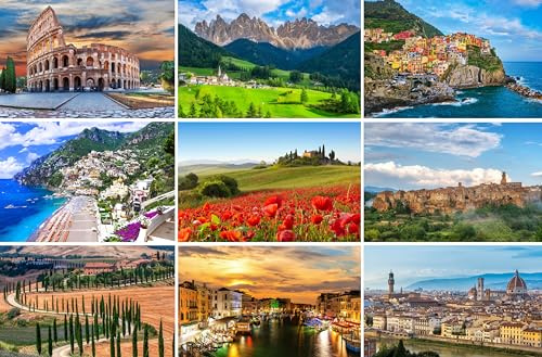 Fotografie Torsten Ackermann Set di cartoline Italia: 9 biglietti individuali (biglietti di auguri) - foto da Roma Venezia Dolomiti Cinque Terre Firenze Toscana Costiera Amalfitana