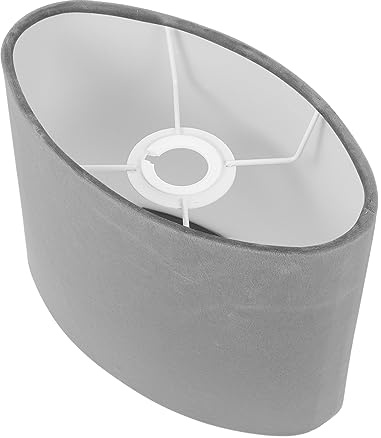 HEALEEP Oval Lampshade Velvet Cloth Light Cover with White Inner Lining E27 Table Lamp Accessory for Bedroom and Living Room