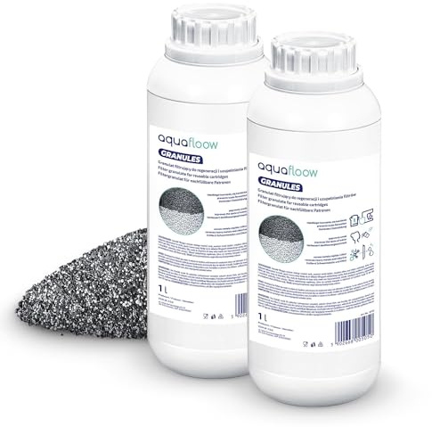 Aquafloow Refill Granules 2 Litro, Filtro de Agua en Gránulos para Cartuchos Recargables | Filtro de Agua en Gránulos Recargable Universal, Desincrustante para Cartuchos Filtrantes