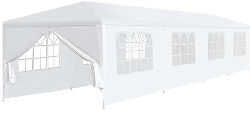 NITCA Gazebo da Giardino,Gazebo da Giardino Tenda Padiglione Pop Up Doppio Tetto,per Arredo Giardino, Terrazzo e attività Commerciale, Bianco 3 x 12 m
