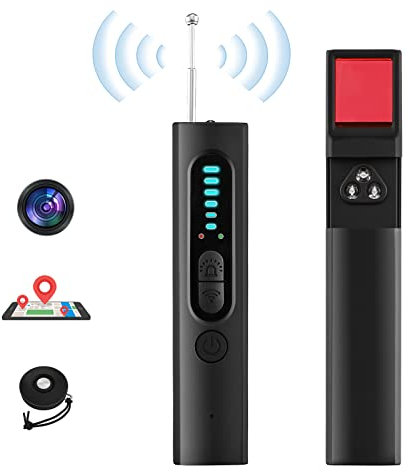 Hidden Camera Detector, Anti Spy Detector, Portable Bug Detector Device,RF Scanner Device for GPS Tracker Wireless Listening Device Hidden Camera Finder in Hotel,Office,Bathroom, 6 Levels Sensitivity