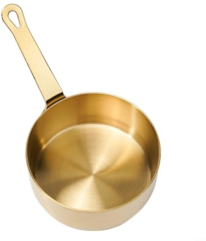 ReachMall Edelstahl Kochtopf, Nudelkochtopf, Milchtopf für MINI Kochtopf, Nicht-Butter-Wärmer Aufschäumer Krug Kleiner Kochtopf für Küche (Gold (100 ml))