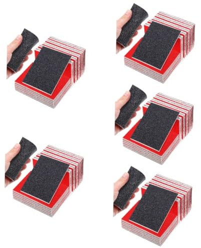 SOLUSTRE 100pezzi Pz Spugne Abrasive Levigatura Per Auto e Legno Granulometrie Design Per Levigatura Efficiente Segni