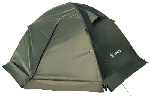 1/2 Person Backpacking Tent for 4 Season, Winter Ultralight Extreme Cold Weather Tents for Camping Easy Setup Waterproof Double Layer Tent for Family Outdoor Hiking Mountaineering (Green- 2 Person)