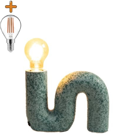 Luxus Tischlampe Berlin - Blau - H15xØ6 - Armatur E27 - Keramik - Schlafzimmer - Wohnzimmer - Schreibtischlampe