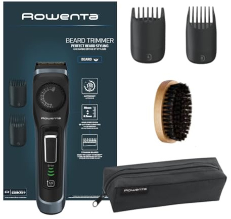 Rowenta Virtuo, Barbero, Autoafilado, Bloqueo automático, 120 min de autonomía, Carga rápida, LED indicador, Diseño compacto y lavable, TN3804E0