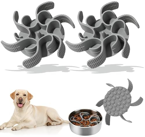 2Pcs Slow Feeder Dog Bowls Insert, Cuttable Slow Feeder Insert for Dog