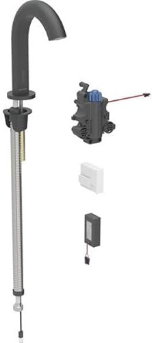 Robinetterie de lavabo Geberit Piave, saillie 167mm, avec mitigeur thermostatique, alimentation par pile, pour boîtier de fonction encastré, 116.188.14.1, Couleur: noir mat