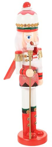 FONDOTIN Holz Nussknacker Figur Traditionell Weihnachten Dekoration Schreibtisch Ornament Basteln Geschenk Fensterdeko Hergestellt Aus Hochwertigem Holz