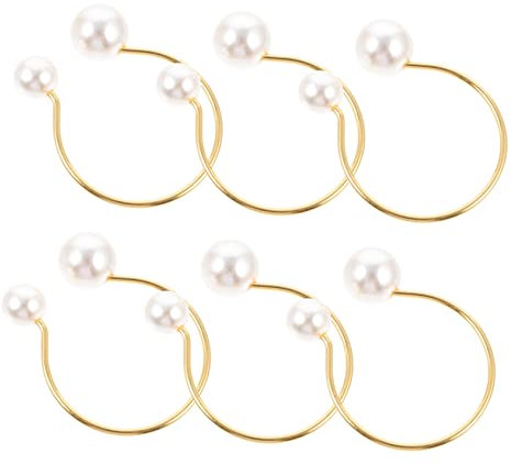 Mobestech 6stücke Servietten Kreise Metall Halter Tisch Serviettenringe Perle Serviettenhalter