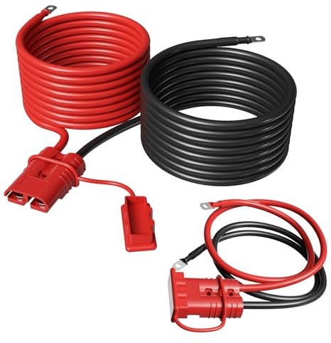 HUATOL 24 FT Quick Disconnect Winch Power Cable, 4 Gauge 4 AWG Copper Wiring, Quick Connect and Disconnect Cables Heavy Duty Battery Wiring Kit