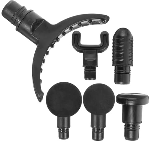 Austauschbarer Massageaufsatz für Fitness Massagegeräte, 6 Stück | Abs, Schwarz, für Gewichtheber und Läufer, Portable Massageköpfe mit Wechselaufsätzen