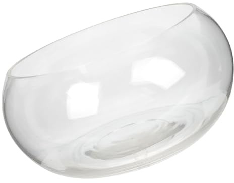 TOYANDONA Glass Fish Bowl for Goldfish and Decorative Marbles, Stable and Multi-functional Aquarium for DIY Miniature Water Garden or Office Desk Decoration