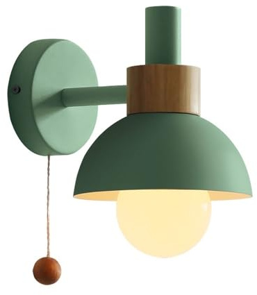 Linterna de pared nórdica, lámpara de pared moderna en forma de antorcha, aplique de pared color Macaron, iluminación industrial de una sola cabeza con bola de tracción, para baño interior