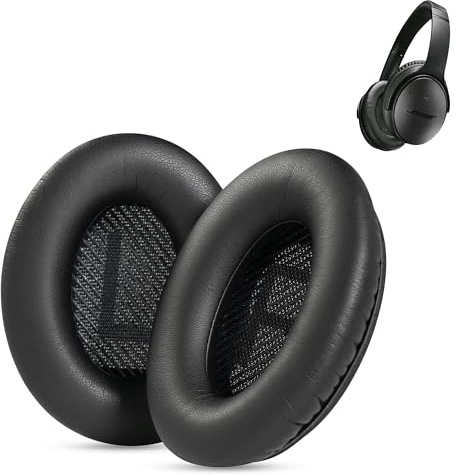 QC35 Ersatz-Ohrpolsterkissen Kompatibel mit Bose QC35, QC25, QC15, QC2/ Ae2, Ae2i, Ae2w/ SoundLink/SoundTrue Around-Ear Kopfhörer Ohrpolster mit Proteinkunstleder