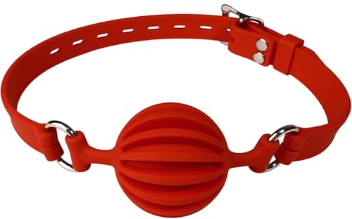 Bâillon Sexuelle Boule Bdsms en Silicone Ball Gag Respirant Gag Bouche Bouchon Réglable Bondage Bouchon Buccal des Jouets pour Adultes des Jouets en Couple pour Jeux Sexuels Rouge, 4.5cm