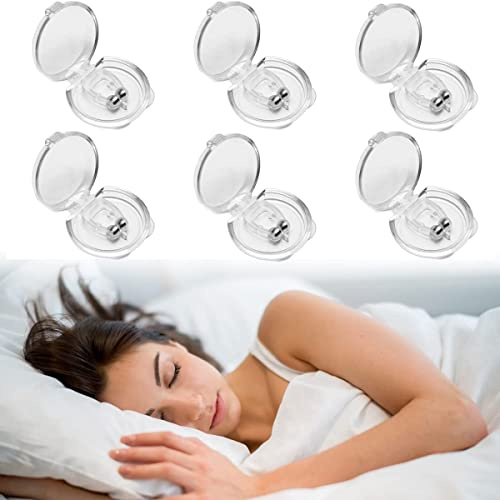 Anti Snoring Devices, 6 PCS Magnetic Anti Snore Clip Nasal Dilators, Snore Stopper Snoring Relief Reusable for Men/Women Removal of Noise While Sleeping