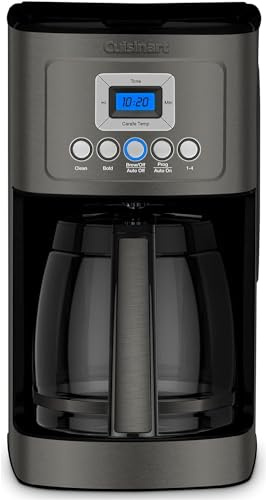 Cuisinart 14-Cup Coffee Maker, Programmable PerfecTemp Glass Carafe Coffee Machine with 1-4 Cup Setting, Brew Strength Control and Pause, Stainless Steel, DCC-3200BKSNAS, Black