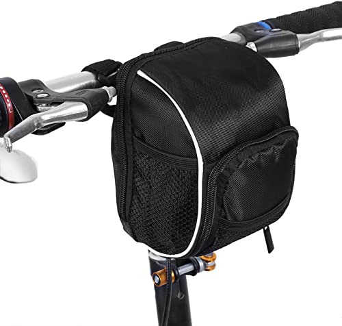 Multifunktionale Fahrrad Lenkertasche, stilvolle Schnellspanner Fahrrad Radfahren Vorderrohr Lenker Tasche Schwarz