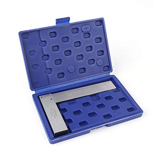 Ingenieurwinkel – BE-TOOL Motorstahl-Geodreieck, 90 rechtwinkliges Lineal zur Messung des rechten Winkels, inklusive Kunststoffhalterbox (100 x 63 mm)