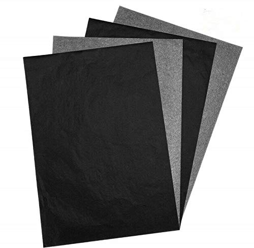 100 feuilles de papier transfert carbone A4, papier carbone, papier calque pour bois, papier, toile et autres surfaces artistiques - Noir