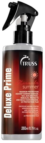 Truss - Deluxe Prime Miracle Summer - Maximum Protection Against Summer Damage - Sea - Sun and Pool - Rebuilds - Protects and Seals Hair Strands - Uv Protection Film - 8.79 fl oz/260 ml