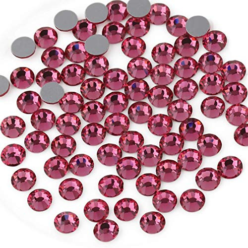Beadsland 288 Pezzi Strass Retro Piatto,Cristalli Strass per Unghie,Rosa,SS30(6,3-6,5 mm) | Strass rosa per unghie, retro piatto, materiale in vetro, da decorare