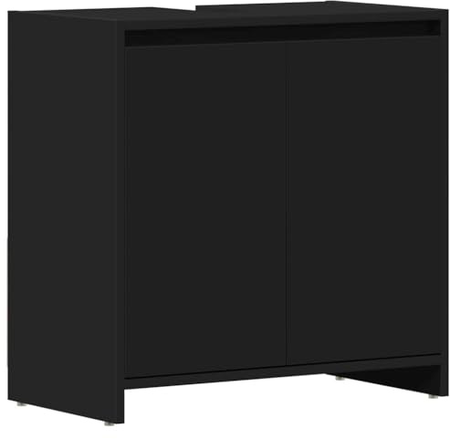 vidaXL Bathroom Cabinet Black 60x33x61 cm Engineered Wood