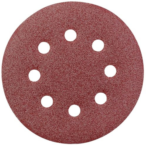 YoiYee 80 Grit Sanding Discs Pads, 8 Holes, 125mm/5-inch Hook and Loop Quick Change Sandpaper Sheet for Random Orbital Sander, 20 Pack