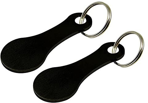 Porte-clés de jeton de chariot à achats en métal de 2 pièces, dissolvants d'outil de clé de dégagement de chariot pour les caddies