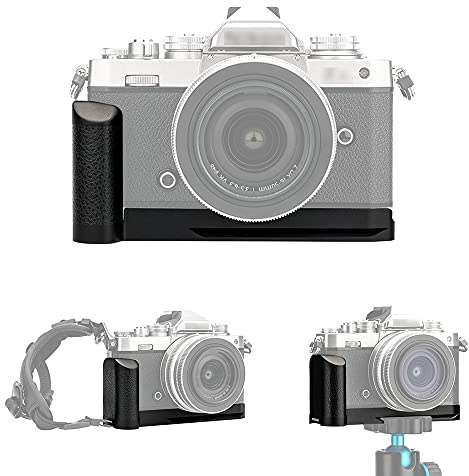JJC Handgriff für Nikon Z fc mit Arca-Swiss-Schnellwechselplatte, Schwarz | Mikrofaser-Leder, Ersatz für Nik. Z fc-GR1, 1/4-20-Bohrung, Batterie oder Speicherkarte bequem austauschen